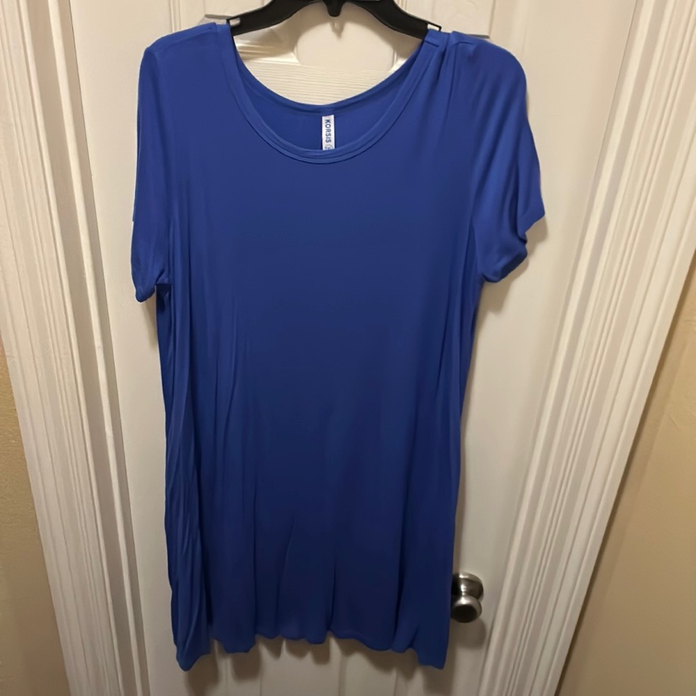 Blue tshirt dress with pockets